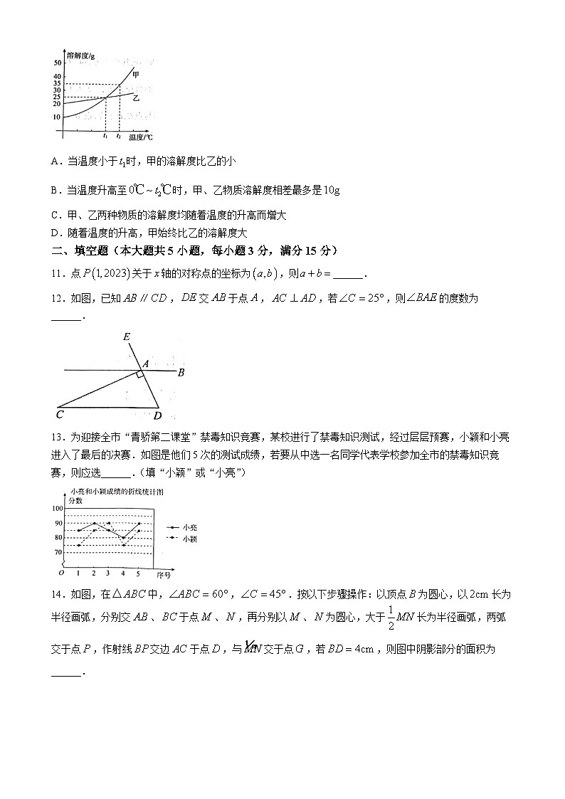 河南省新乡市新乡市第十一中学、新乡市第十三中学等2022-2023学年九年级下学期期中数学试题第3页