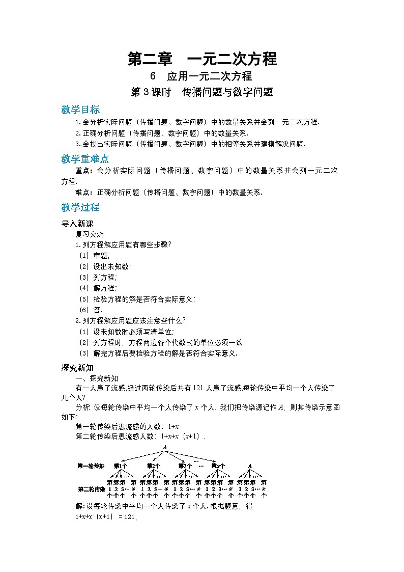 第二章一元二次方程2.6应用一元二次方程（第三课时）教案【内含练习】01