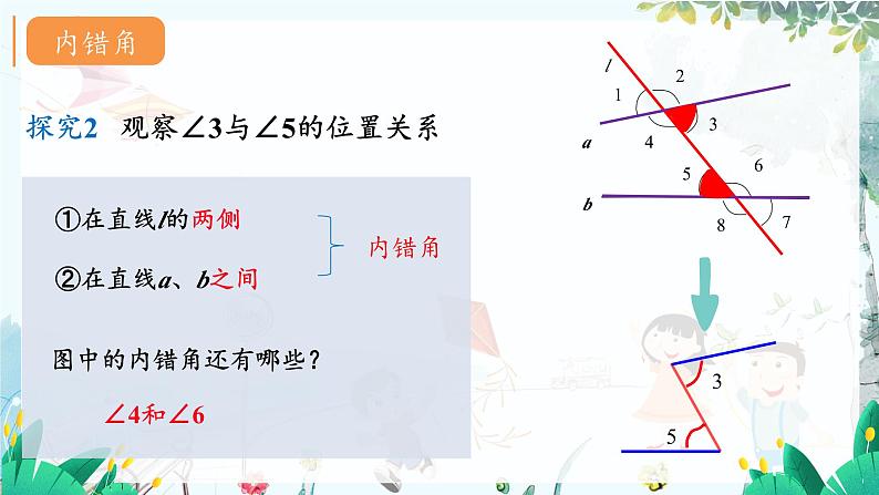 华师2024版数学七年级上册 第4章 4.1.3 同位角、内错角、同旁内角 PPT课件第8页