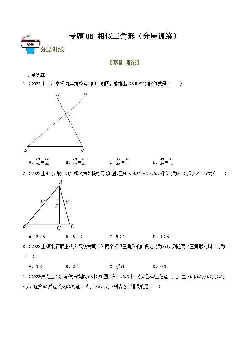 专题06 相似三角形（分层训练）-2024年中考数学总复习重难考点强化训练（全国通用）01