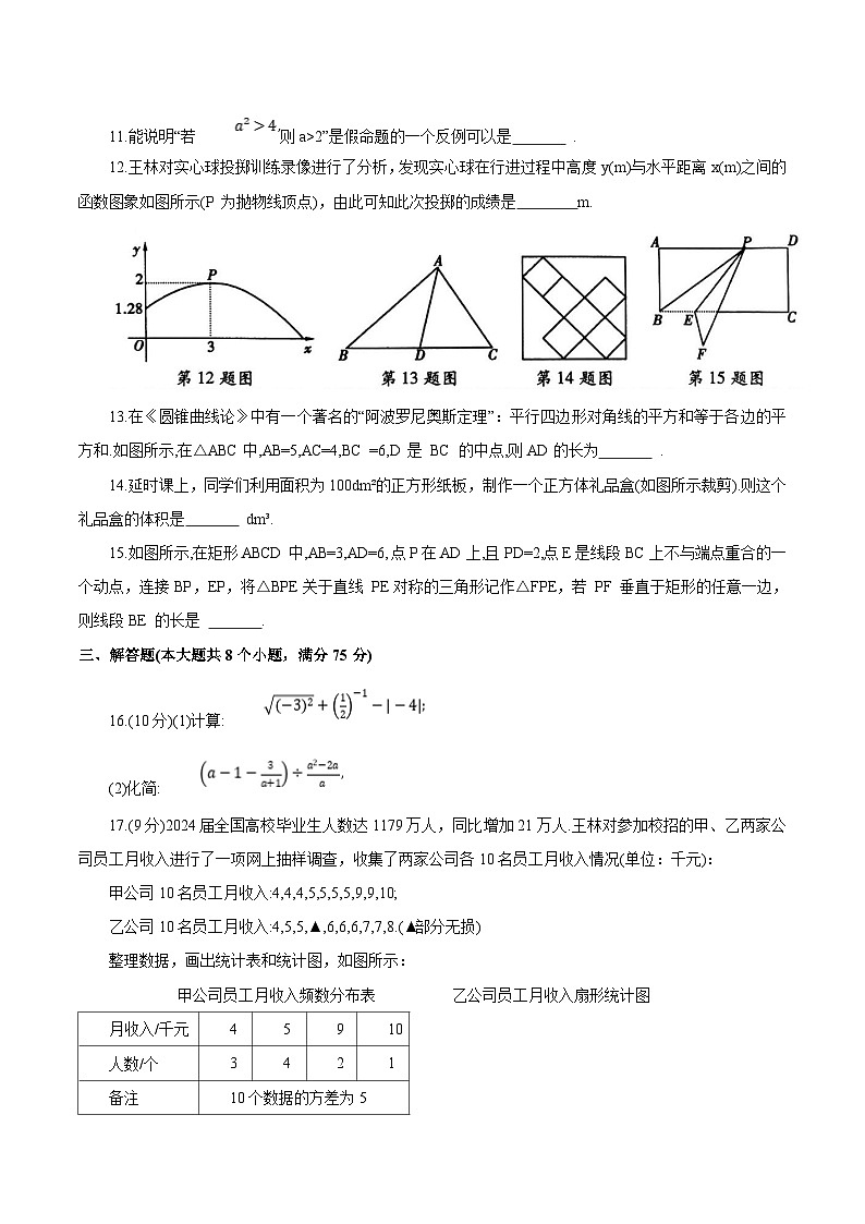 河南省驻马店市新蔡县2024届九年级下学期中考二模数学试卷(含解析)03