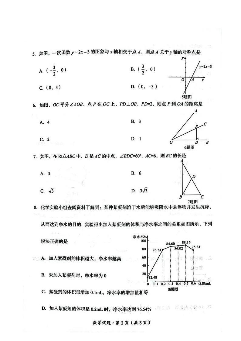 2024年青海省中考数学试题及答案解析02