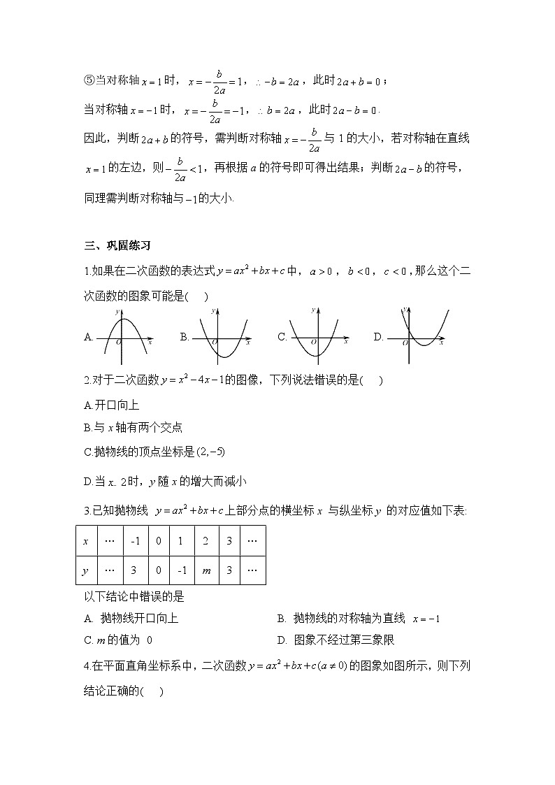 22.1.4.1 二次函数y=ax²+bx+c的图象和性质 初中数学人教版九年级上册学案02