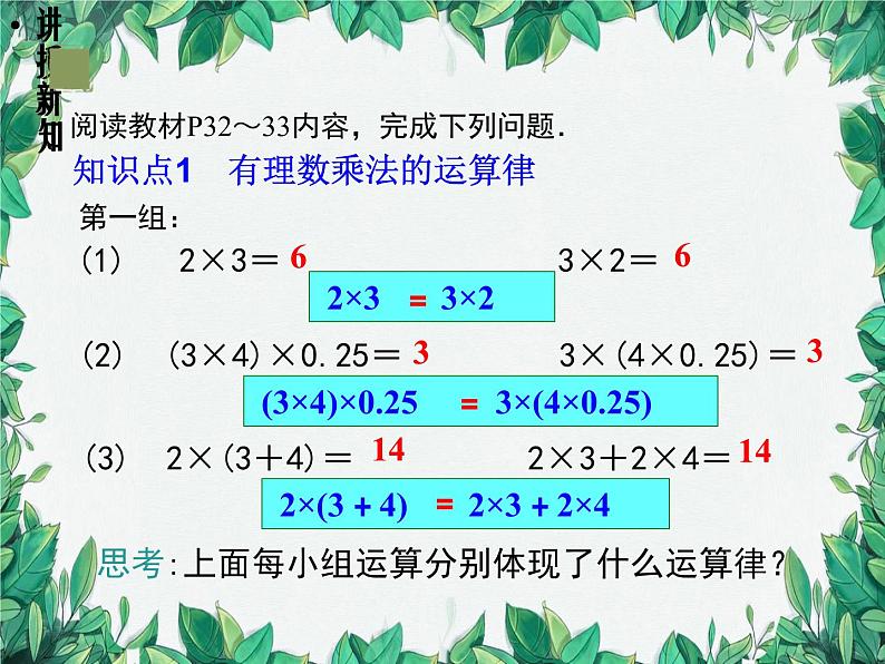 2.2.1 有理数的乘法 第2课时 乘法的运算律 人教版数学七年级上册课件第6页