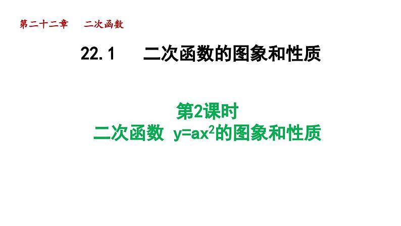 22.1.2 二次函数 y=ax2的图象和性质 初中数学人教版九年级上册导学课件01