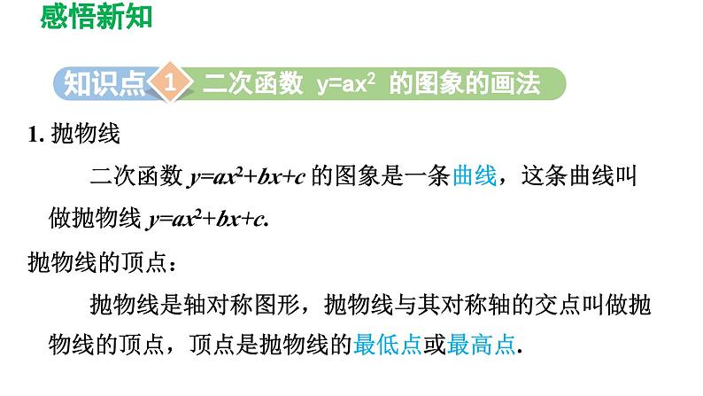 22.1.2 二次函数 y=ax2的图象和性质 初中数学人教版九年级上册导学课件03