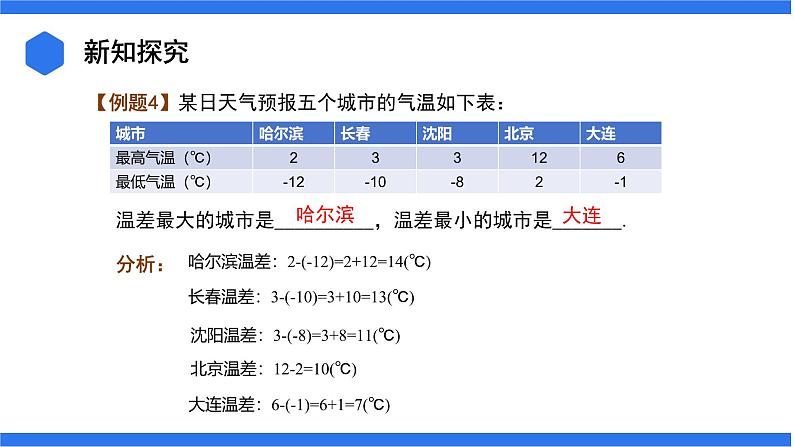 七年级上册数学湘教版（2024）1.4.2 有理数的减法 课件第8页