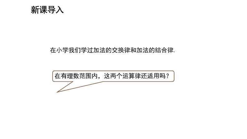 七年级上册数学湘教版（2024）1.4.1.2 有理数的加法运算律 课件第3页