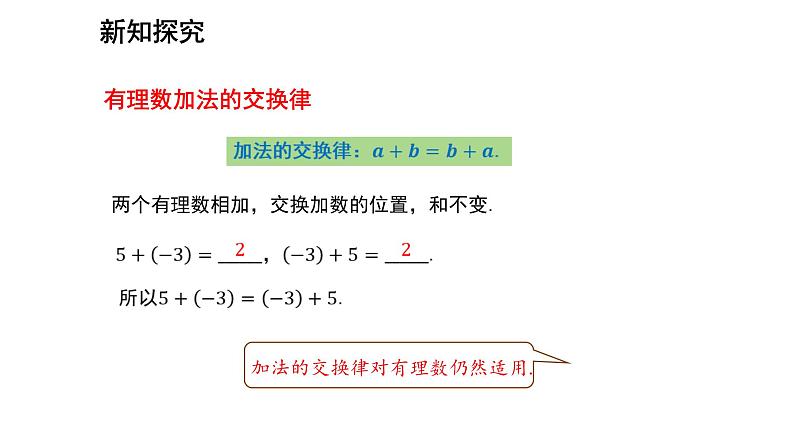 七年级上册数学湘教版（2024）1.4.1.2 有理数的加法运算律 课件第4页