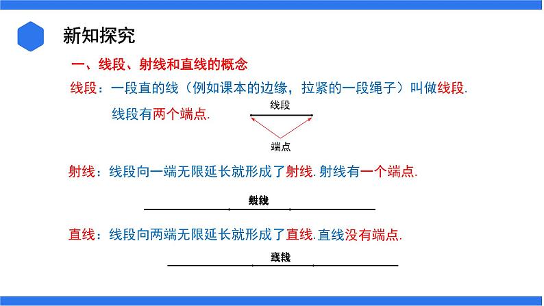 七年级上册数学湘教版（2024）4.2.1 线段、射线、直线 课件04