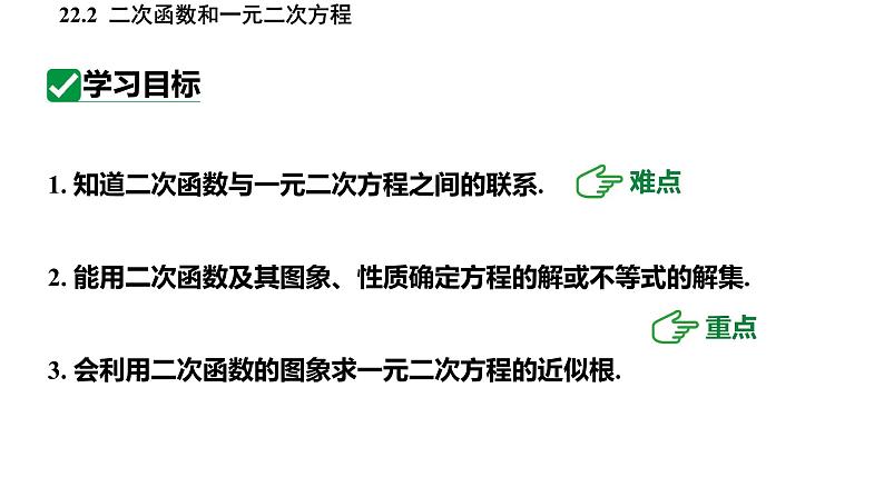 人教版九上数学22.2二次函数和一元二次方程课件第3页