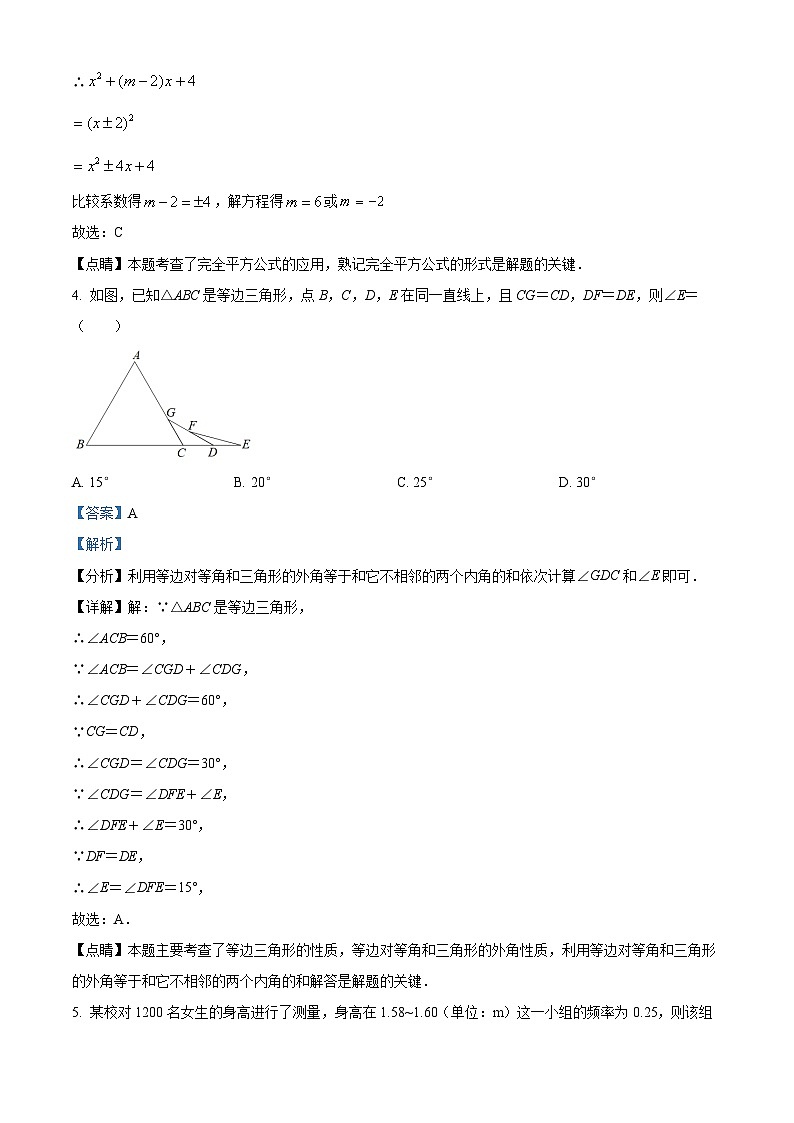 四川省乐山市第五中学2023-2024学年八年级下学期开学数学试题（原卷版+解析版）02