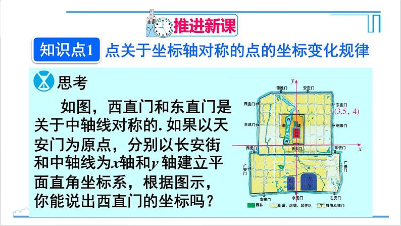 人教版八(上) 13.2 画轴对称图形 第2课时 用坐标表示轴对称 课件第4页