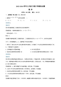 河南省周口市沈丘县沈丘县中英文学校2023-2024学年九年级下学期开学数学试题（解析版）