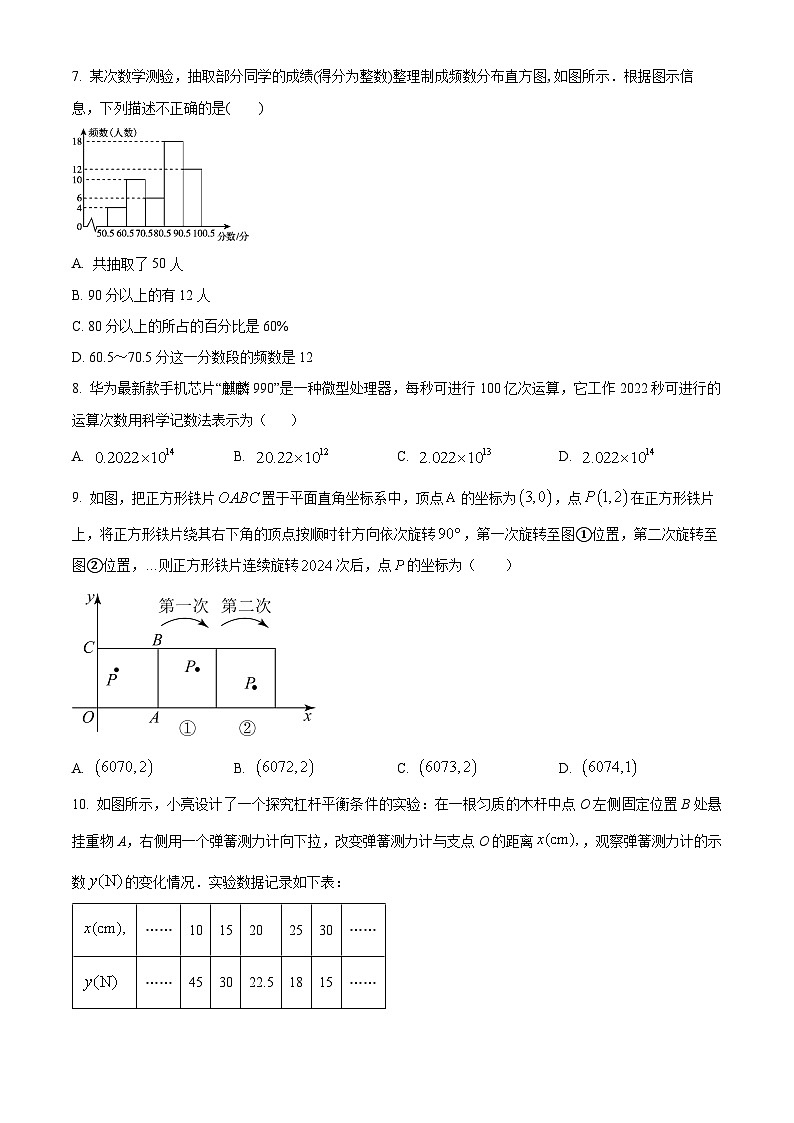 河南省郑州市西一中学2023-2024学年下学期九年级开学考试数学试题（原卷版）第2页