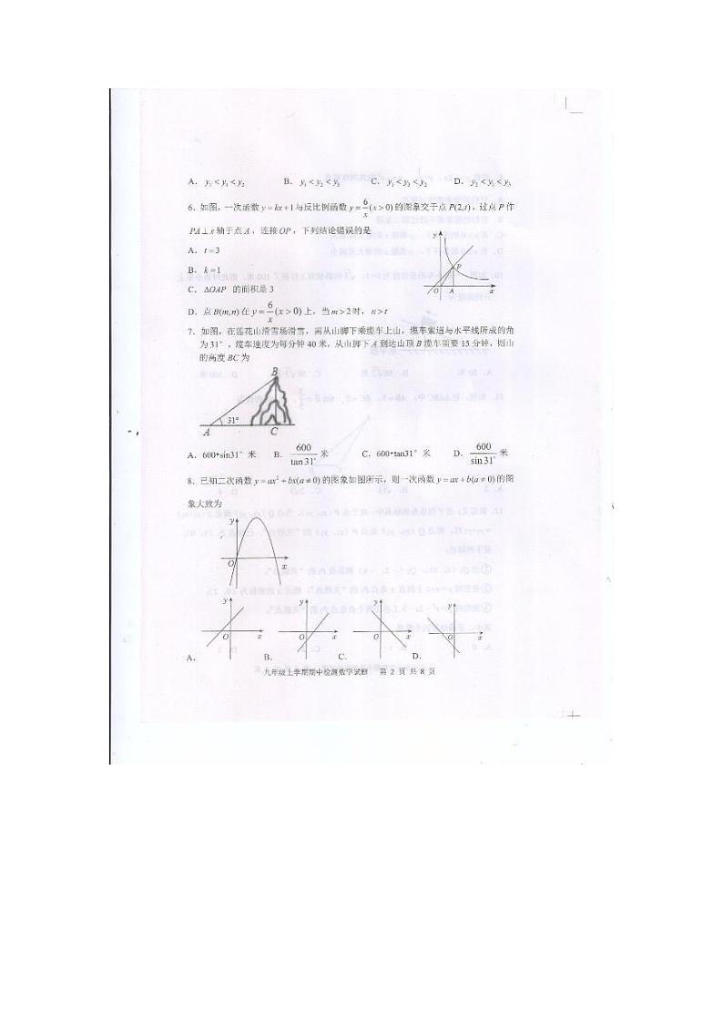 山东省泰安市新泰市2023-2024学年九年级上学期11月期中数学试题02