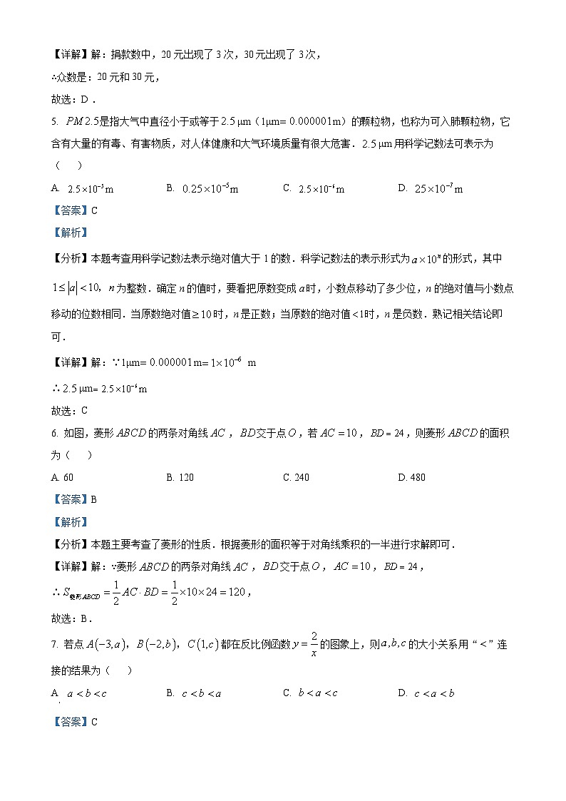 山西省临汾市曲沃县2023-2024学年八年级下学期期末数学试题（原卷版+解析版）03