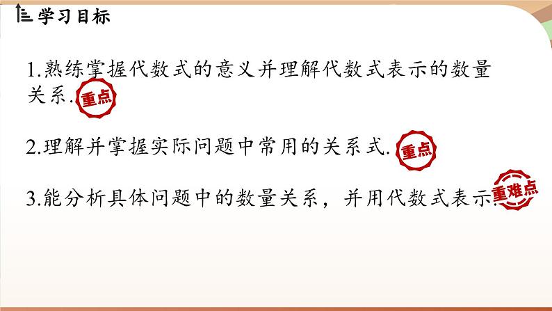 3.1 列代数式表示数量关系 课时2 列代数式 课件 2024-2025学年人教版七年级数学上册02