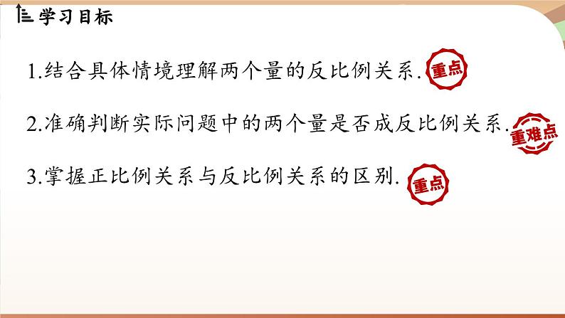 3.1 列代数式表示数量关系 课时3 反比例关系 课件 2024-2025学年人教版七年级数学上册02