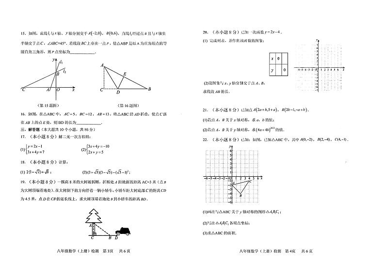 山东省济南市济阳区2023—-2024学年八年级上学期11月期中数学试题02