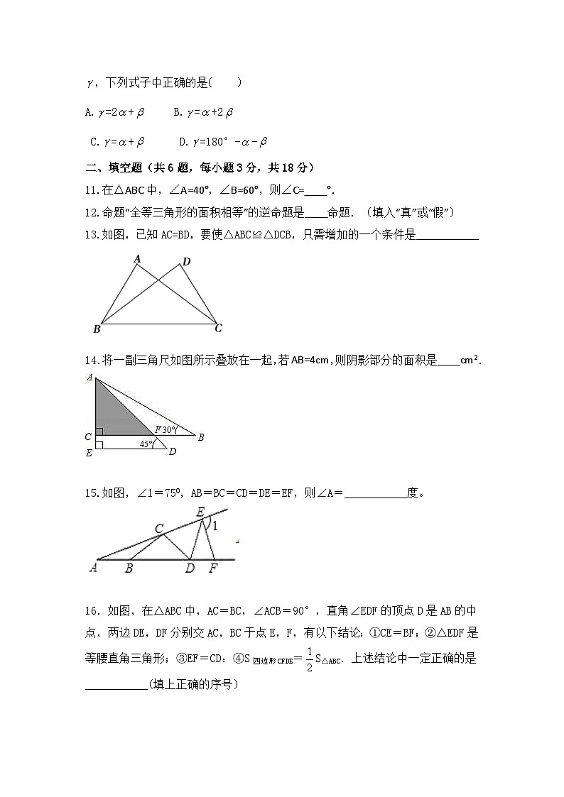 浙江省绍兴市暨阳初中教育共同体2023-2024学年八年级上学期期期中考试数学试卷03