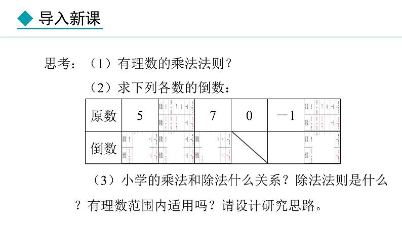 七年级数学冀教版（2024）上册课件  1.9  有理数的除法04