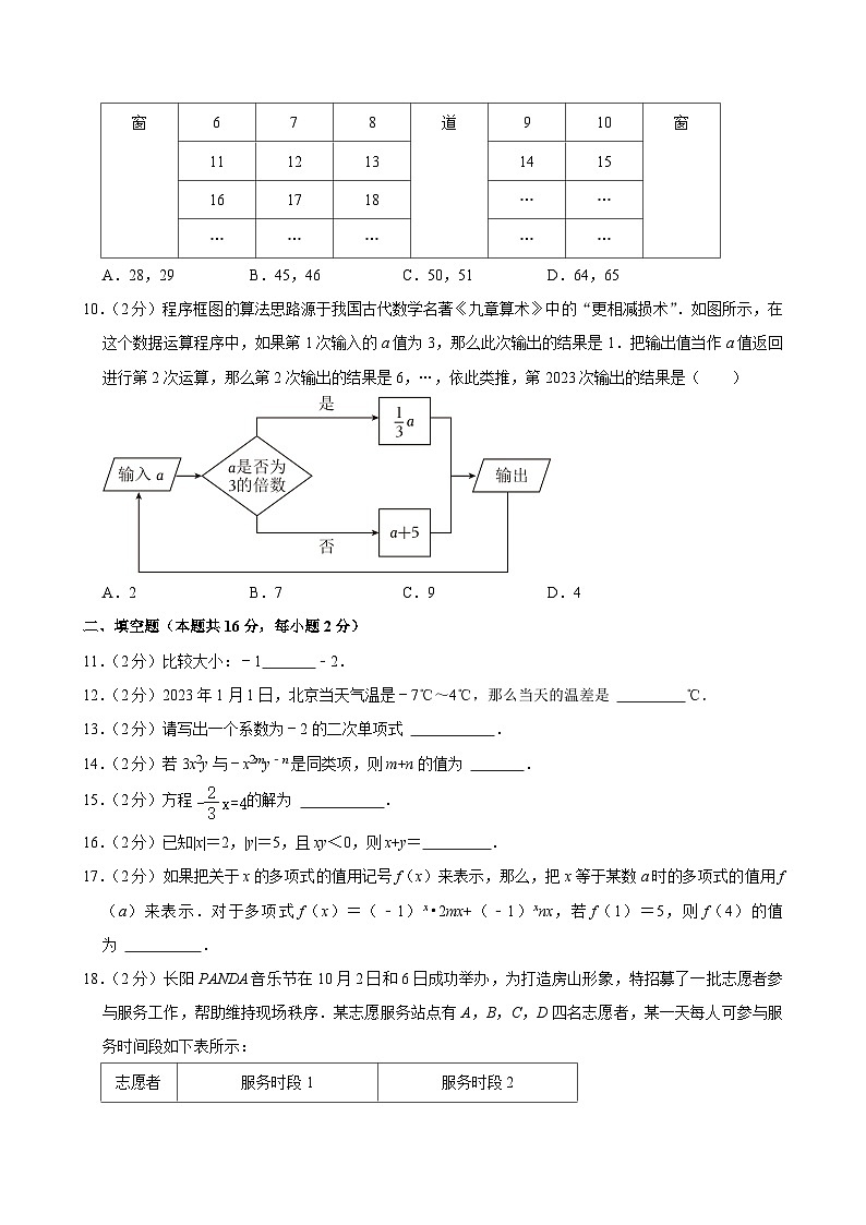 2023-2024学年北京市房山区七年级（上）期中数学试卷【含解析】02