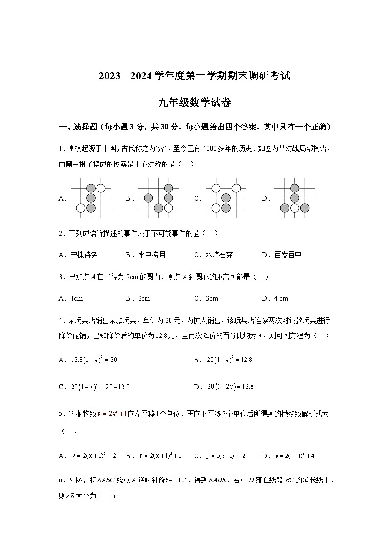 广东省湛江市雷州市2023-2024学年九年级上学期期末数学试题(含解析)01