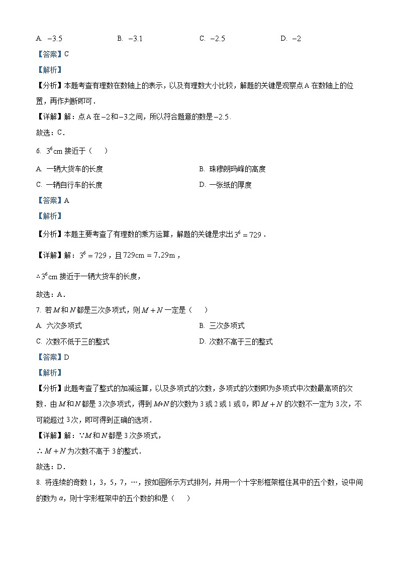 广东省广州市白云区云雅实验学校2023-2024学年七年级上学期期中数学试题（原卷+解析）03