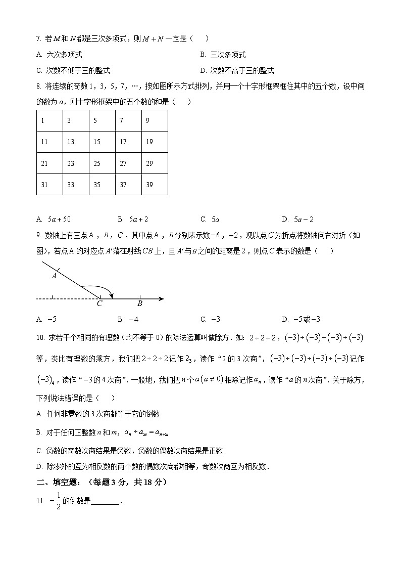 广东省广州市白云区云雅实验学校2023-2024学年七年级上学期期中数学试题（原卷+解析）02