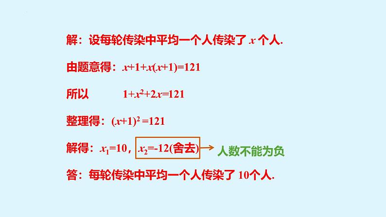 人教版九年级数学上册课件 21.3 第1课时 数字、循环、传播问题08