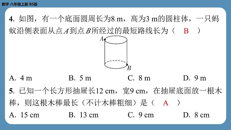 四川省金堂县金龙中学北师版八上数学第一周自主评价练习【第一章全章】（课件）第4页