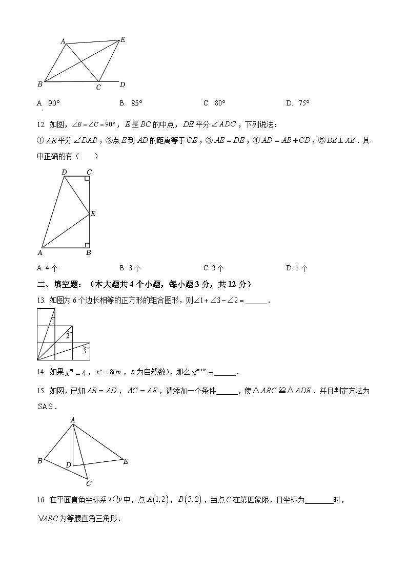 四川省泸州市龙马潭区2023-2024学年八年级上学期期中数学试题03