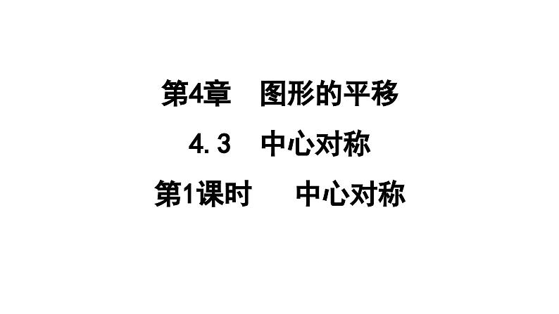 4.3.1 中心对称 课件  鲁教版数学八年级上册01