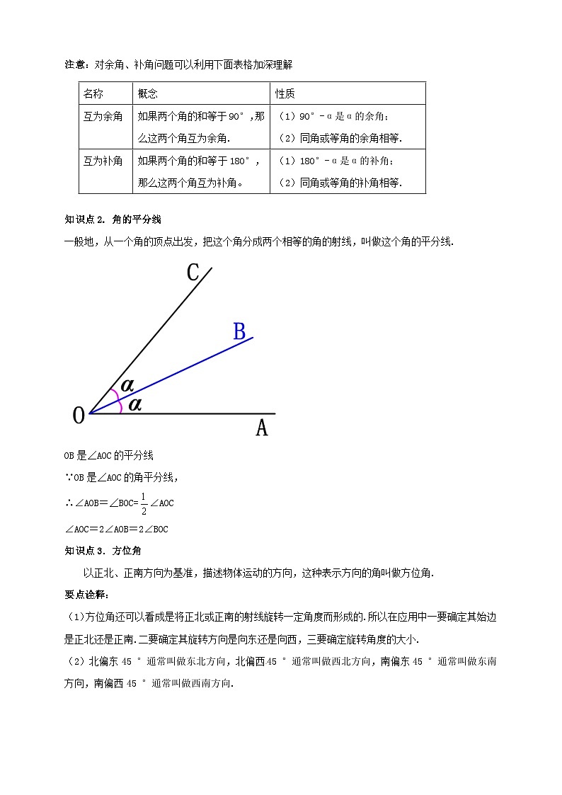 2024-2025学年人教版初中数学七年级上册专题6.3 角（解析版+原卷版）03