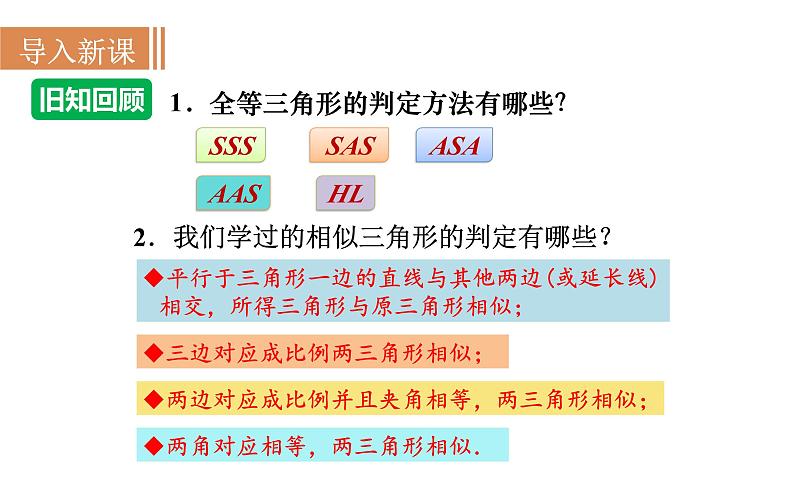 沪科版九年级数学上册 22.2.5 直角三角形相似的判定 课件02