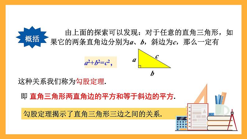 华师大版数学八上 14.1.1《直角三角形三边的关系》课件08