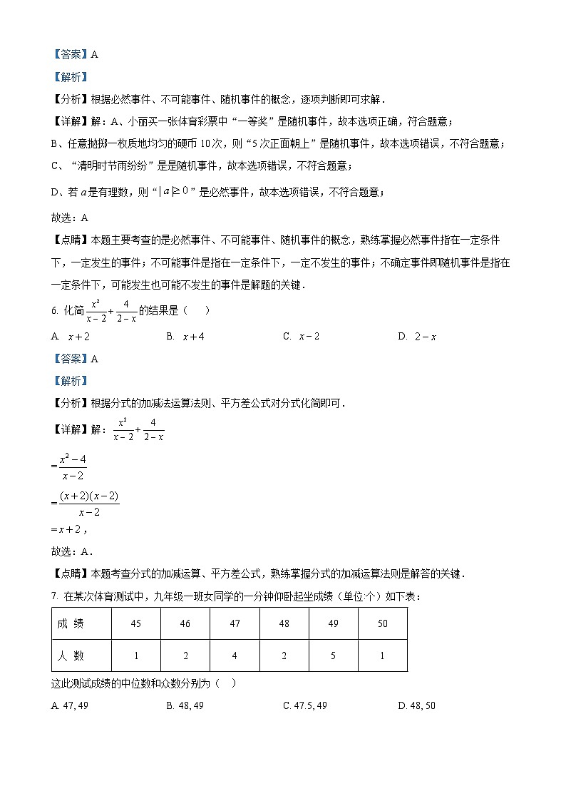 2024年贵州省黔东南苗族侗族自治州镇远县江古镇初级中学中考数学二模试题（解析版）03