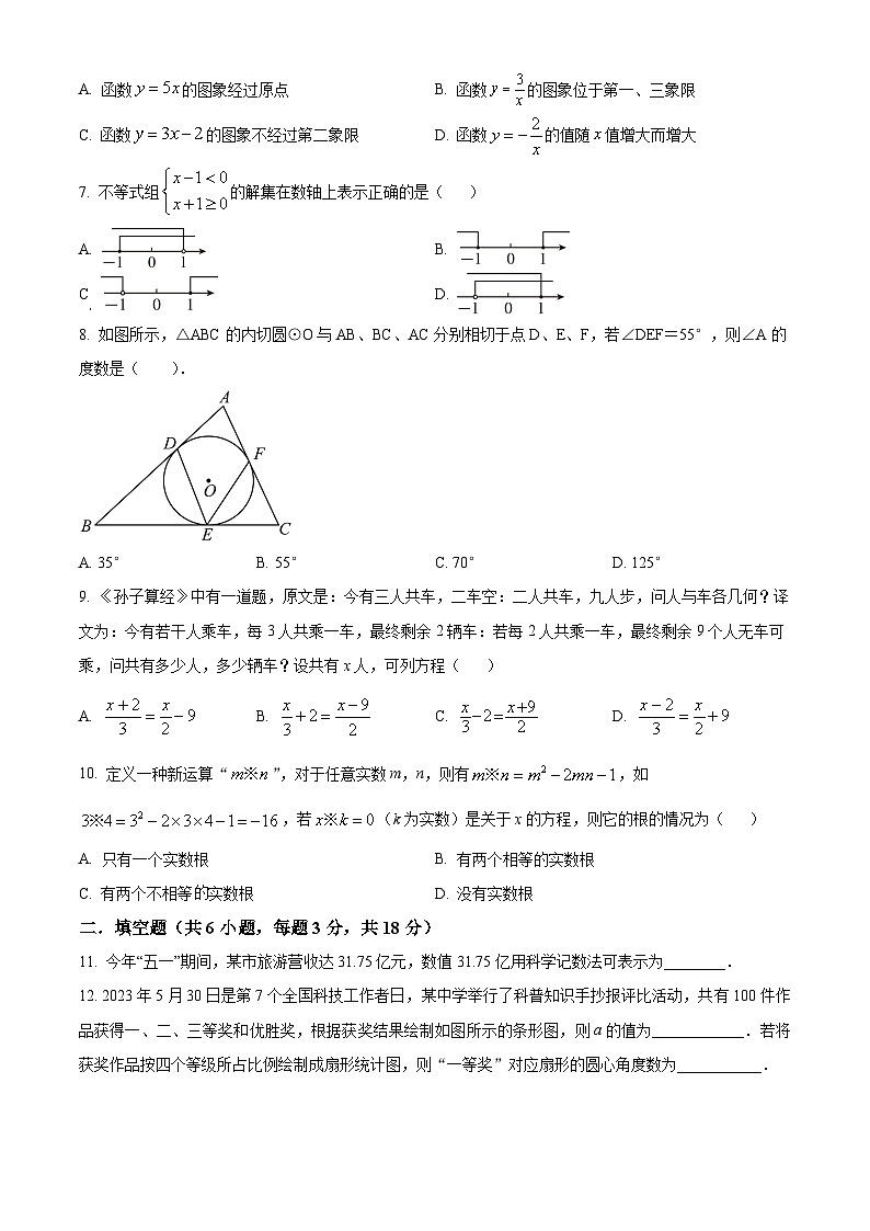 2024年广东省广州市执信中学南沙学校中考模拟 数学试题（四）（原卷版）第2页