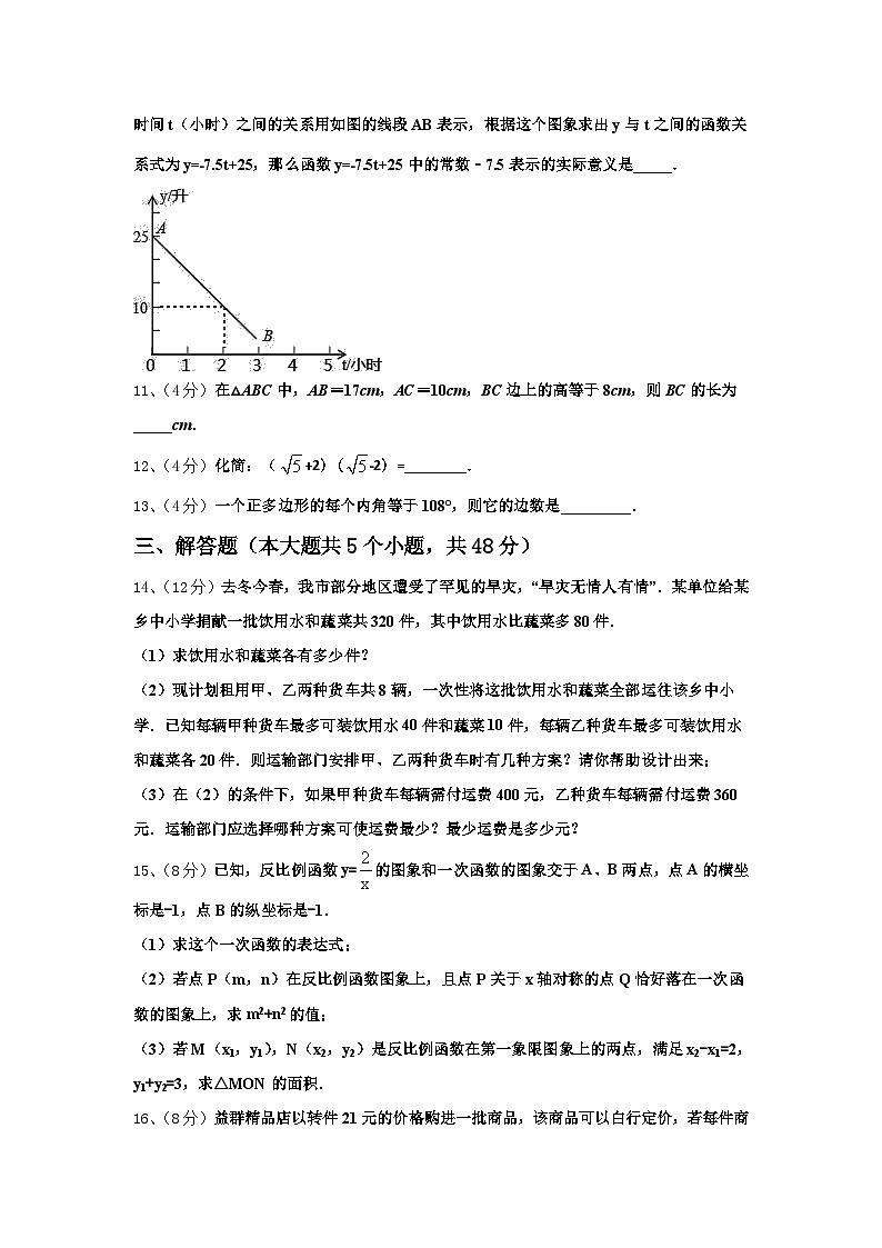 2024-2025学年安徽省沿淮教育联盟九上数学开学学业质量监测模拟试题【含答案】03
