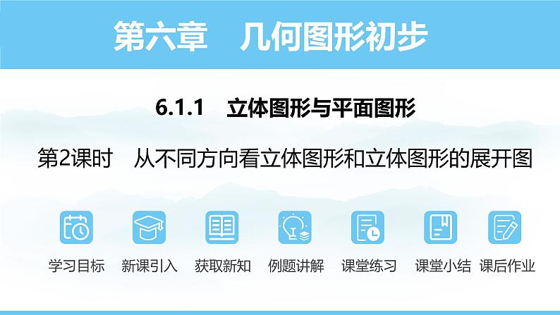 数学人教版（2024）七年级上册课件 6.1.1.2从不同方向看立体图形和立体图形的展开图第1页