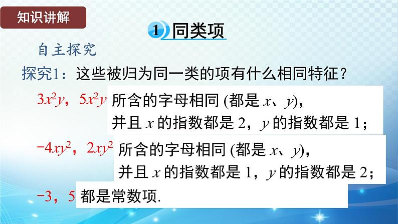 2.4.1 同类项 华东师大版（2024）数学七年级上册课件04