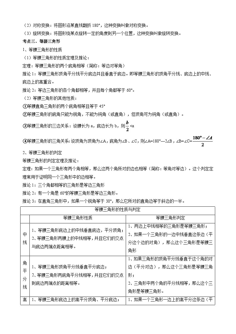 初中数学知识点总结 三角形知识点梳理03
