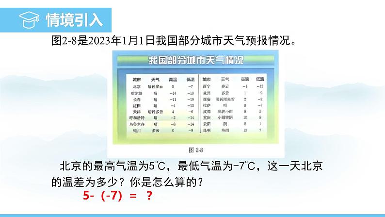 数学北师大版（2024）七年级上册课件 2.2.3 有理数的减法04