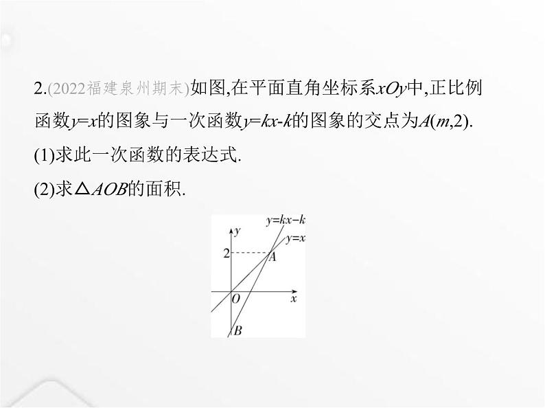 北师大版初中八年级数学上册专项素养综合练(五)一次函数与图形面积的四种常见考题课件04