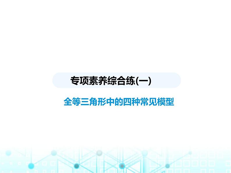 浙教版八年级数学上册专项素养综合练(一)全等三角形中的四种常见模型课件第1页