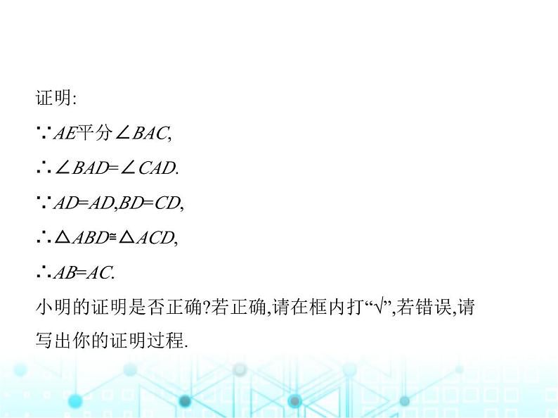 浙教版八年级数学上册专项素养综合练(二)全等三角形应用的四种常见类型课件03