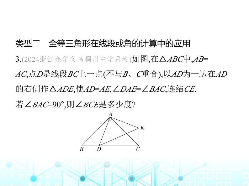 浙教版八年级数学上册专项素养综合练(二)全等三角形应用的四种常见类型课件07