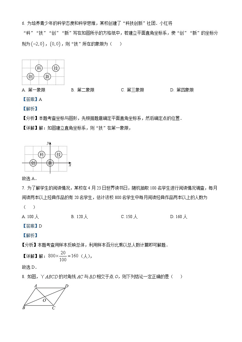 精品解析：2024年贵州省中考数学试题（解析版）03