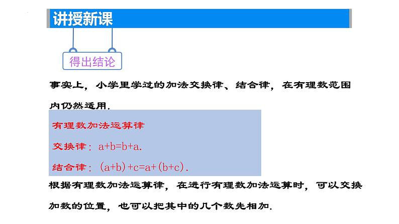 2.4 有理数的加法与减法（2 ）——有理数加法运算律课件2024-2025学年苏科版数学七年级上册06